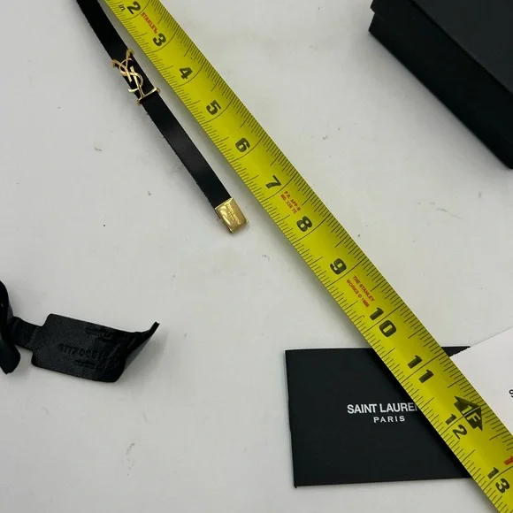 Women's Saint Laurent OPYUM YSL leather bracelet made in Italy - Picture 10 of 11